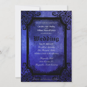 Gothic Grunge Filigree Wedding Invitation
