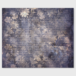 Gothic Grunge Indigo Wrapping Paper