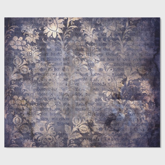 Gothic Grunge Indigo  Wrapping Paper (Flat)