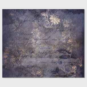 Gothic Grunge Indigo Wrapping Paper