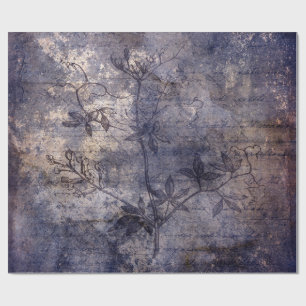 Gothic Grunge Indigo Wrapping Paper