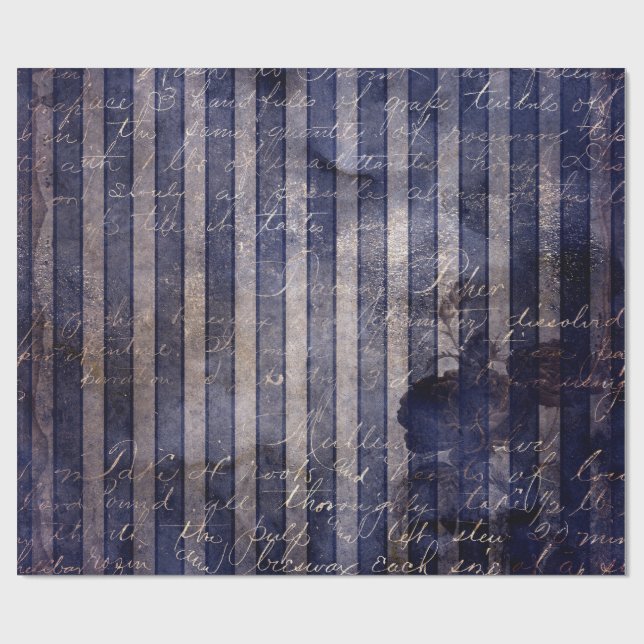 Gothic Grunge Indigo  Wrapping Paper (Flat)