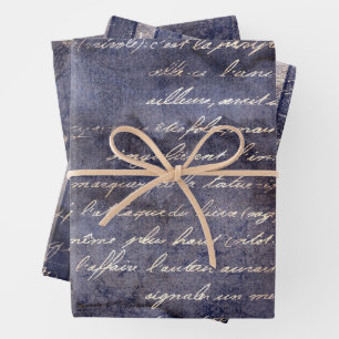 Gothic Grunge Indigo Wrapping Paper Sheet