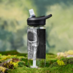 Gothic Half Skull Cool Black And White Texture Water Bottle<br><div class="desc">Gothic macabre black and white grunge texture printed half skull head drinkware. Cool,  creepy,  evil,  spooky,  sinister 25 ounce water bottle. Personalised typography. Unique,  modern,  trendy,  scary Halloween design. Image copyright Marg Seregelyi Photography.</div>