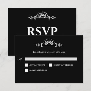 Gothic Halloween Alternative Wedding RSVP Card