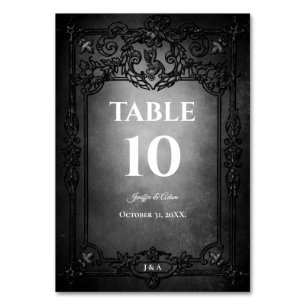 Gothic Halloween Alternative Wedding Table Number
