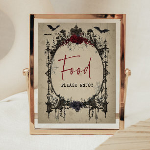Gothic Halloween Baby Shower Food Sign