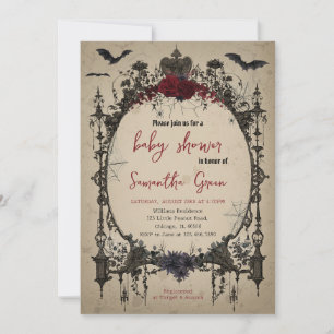 Gothic Halloween Baby Shower Invitation