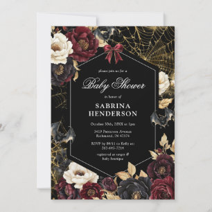 Gothic Halloween Baby Shower Invitation