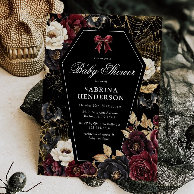 Gothic Halloween Baby Shower Invitation (Creator Uploaded)