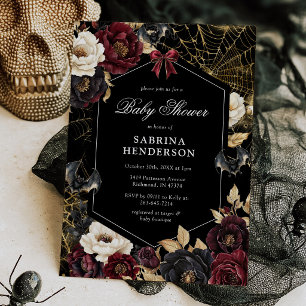 Gothic Halloween Baby Shower Invitation