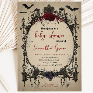 Gothic Halloween Baby Shower Invitation