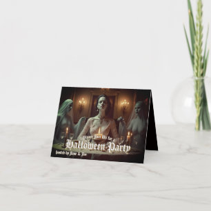 Gothic Halloween Banquet in Candlelight Card