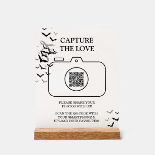 Gothic Halloween Black And Burgundy Wedding Acrylic Sign