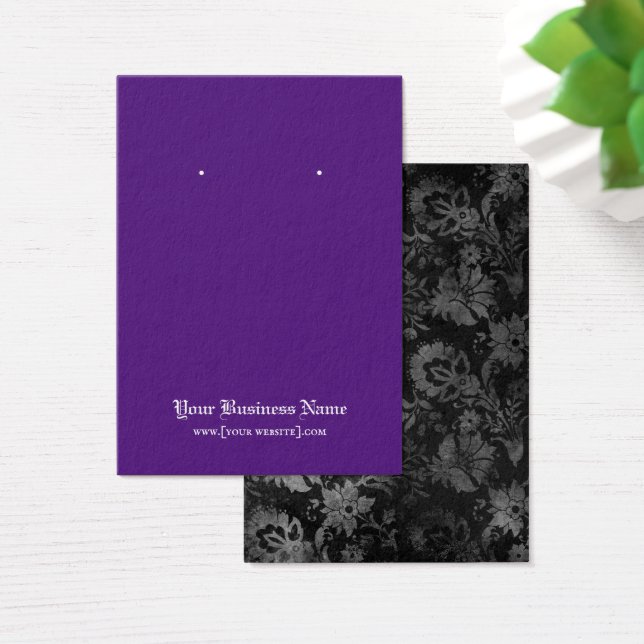 Gothic Halloween Black Purple Earring Display Card (Desk)