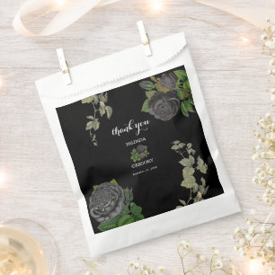 Gothic Halloween Black Roses Wedding Favour Bags