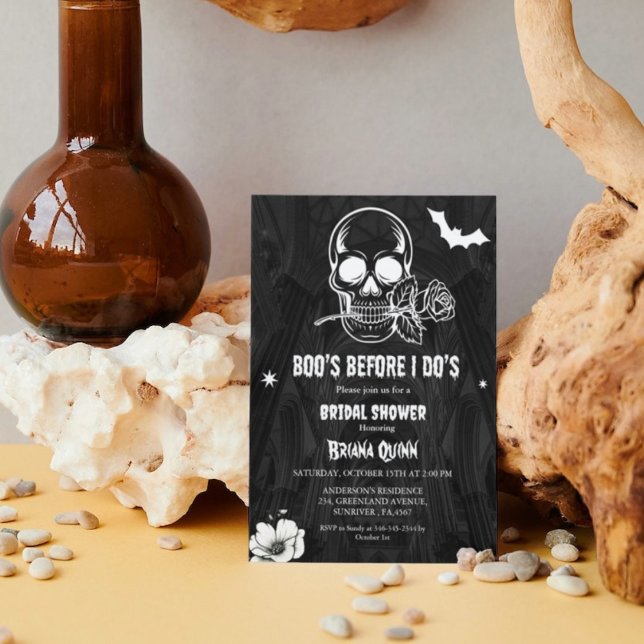 Gothic Halloween Boos Befor I Dos Bridal Shower Invitation (Creator Uploaded)