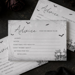 Gothic Halloween Bridal Shower Advice Card