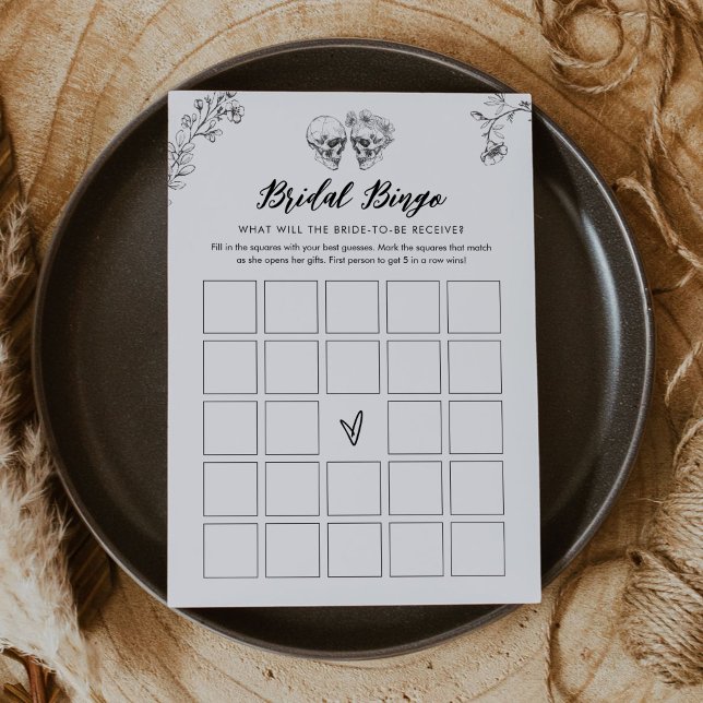 Gothic Halloween Bridal Shower Bingo Game Card (Creator Uploaded)