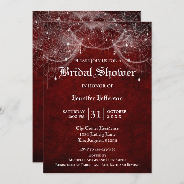 Gothic Halloween Bridal Shower Invitation (Front/Back)