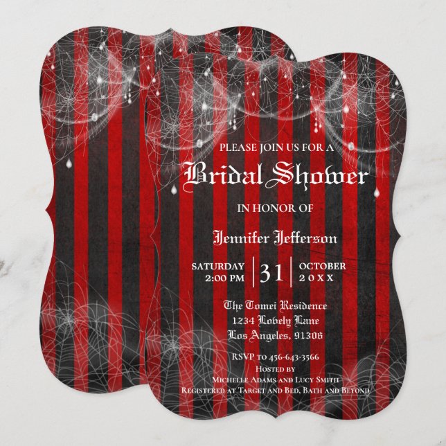 Gothic Halloween Bridal Shower Invitation (Front/Back)