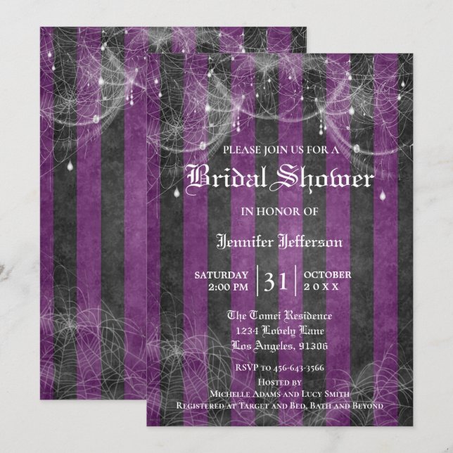 Gothic Halloween Bridal Shower Invitation (Front/Back)