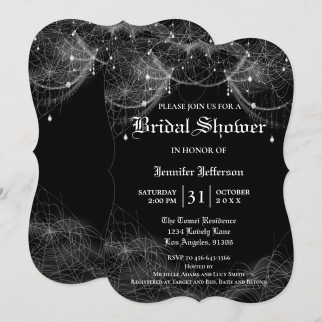 Gothic Halloween Bridal Shower Invitation (Front/Back)