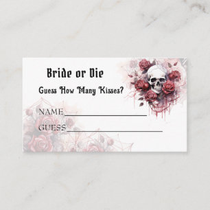 Gothic Halloween Bridal Shower Kisses Guess Game Enclosure Card