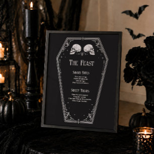 Gothic Halloween Bridal Shower Menu Poster