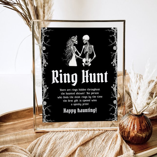 Gothic Halloween Bridal Shower Ring Hunt Game Poster (Creator Uploaded)