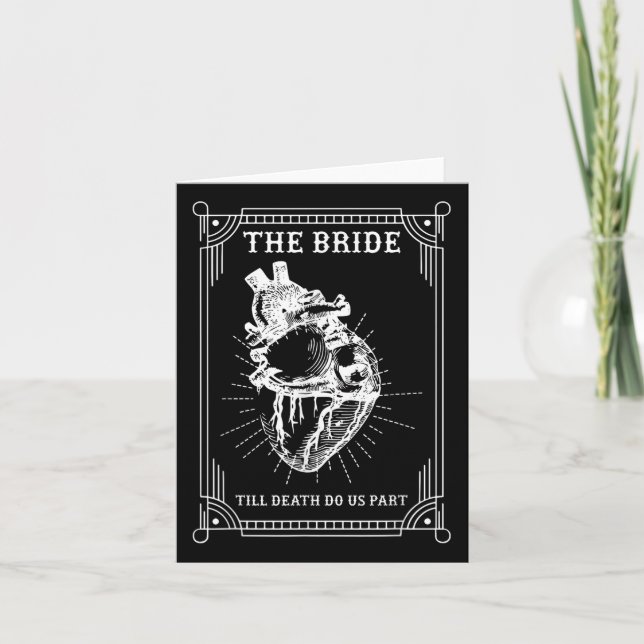 Gothic Halloween Bride Groom Wedding Bachelorette  Card (Front)