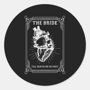 Gothic Halloween Bride Groom Wedding Bachelorette Classic Round Sticker