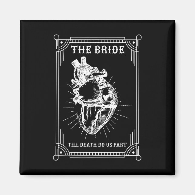 Gothic Halloween Bride Groom Wedding Bachelorette  Magnet (Front)