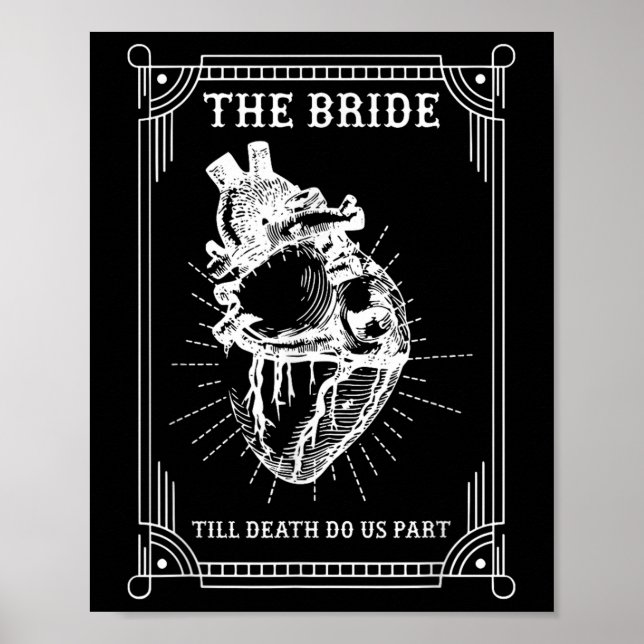 Gothic Halloween Bride Groom Wedding Bachelorette  Poster (Front)