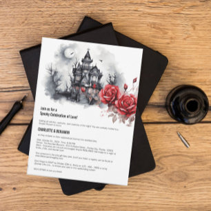 Gothic Halloween Couple Wedding Shower  Invitation