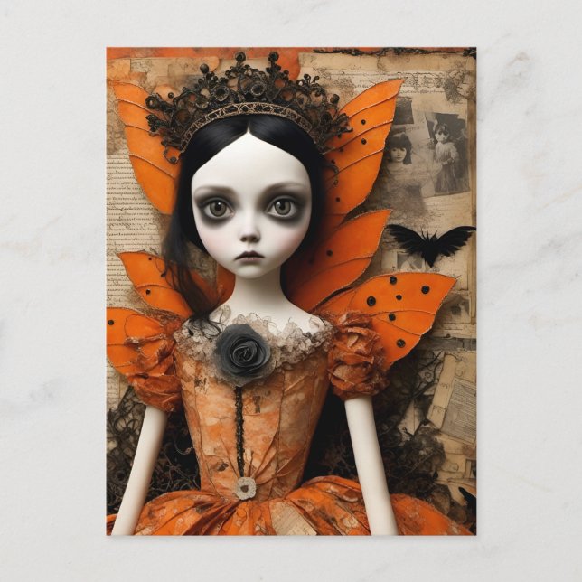 Gothic Halloween Doll Postcard (Front)