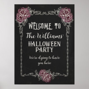 Gothic Halloween Editable Party Event Sign 