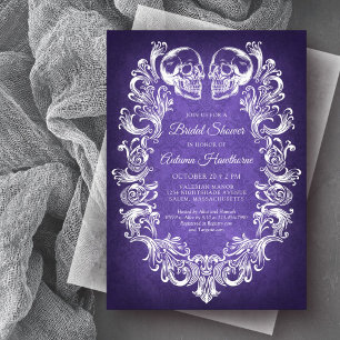 Gothic Halloween Elegant Victorian Bridal Shower Invitation