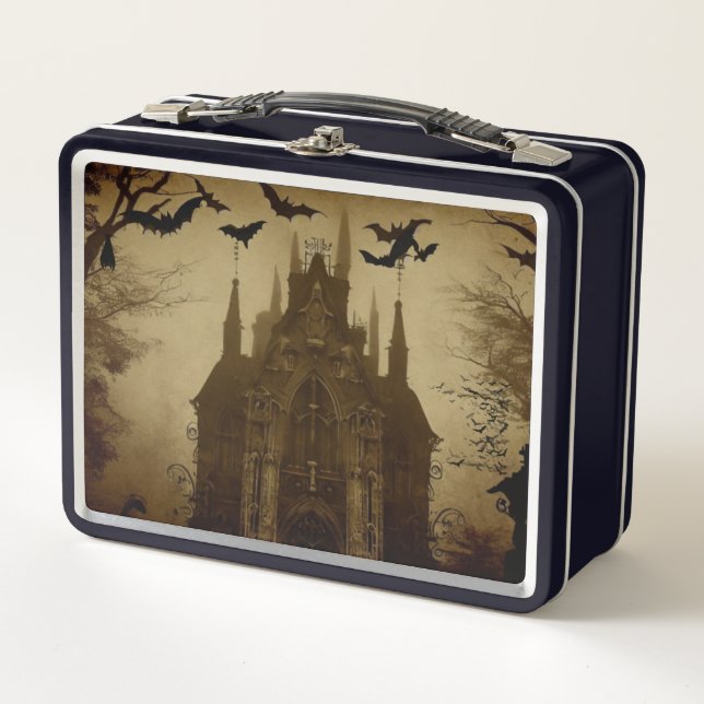 Gothic/Halloween/fall/pumpkin  Metal Lunch Box (Front)