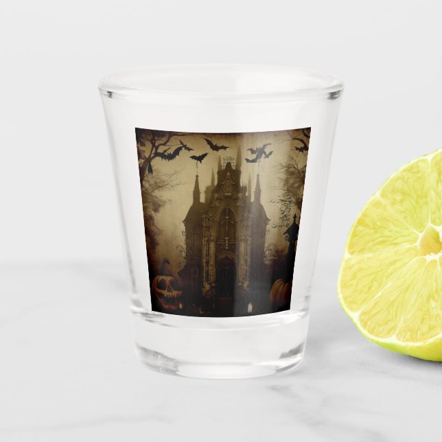 Gothic/Halloween/fall/pumpkin  Shot Glass (Front)