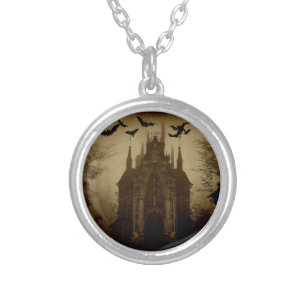 Gothic/Halloween/fall/pumpkin  Silver Plated Necklace