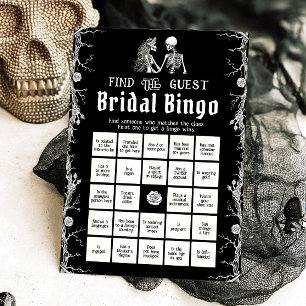 Gothic Halloween Find the Guest Bridal Bingo Game Invitation