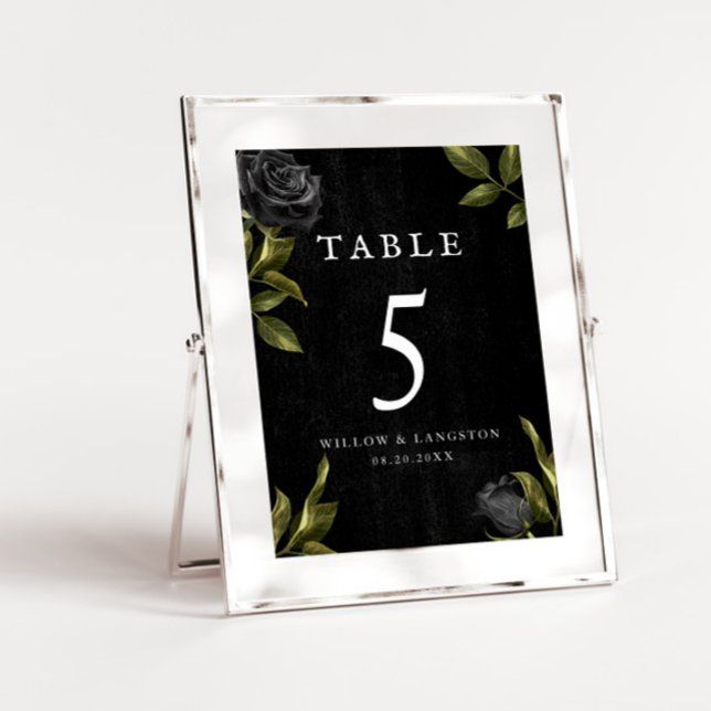 Gothic Halloween Floral Wedding Table Number (Creator Uploaded)