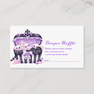 Gothic Halloween Goth Baby Shower Diaper Raffle Enclosure Card