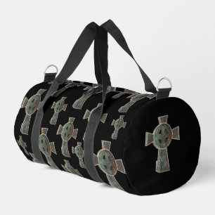 Gothic Halloween Graveyard Headstone Cross Drawing Duffle Bag