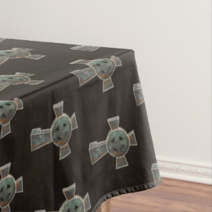 Gothic Halloween Graveyard Headstone Cross Drawing Tablecloth