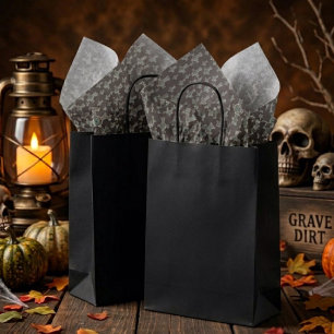 Gothic Halloween Graveyard Headstone Cross Drawing Tissue Paper