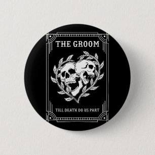 Gothic Halloween Groom Bride Wedding Bachelorette 6 Cm Round Badge