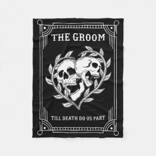 Gothic Halloween Groom Bride Wedding Bachelorette  Fleece Blanket