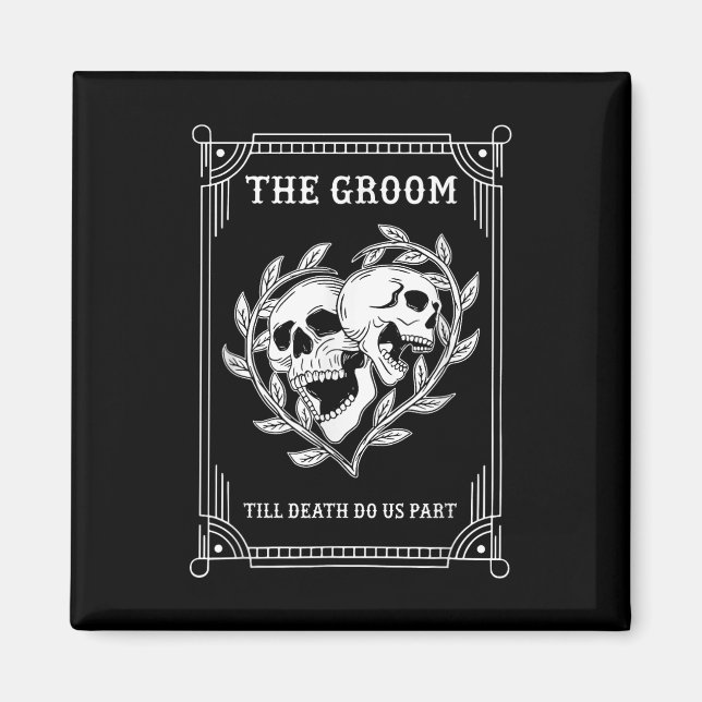 Gothic Halloween Groom Bride Wedding Bachelorette  Magnet (Front)